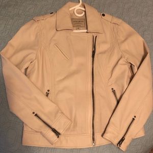 NWT Lucky Brand Cream Leather Jacket